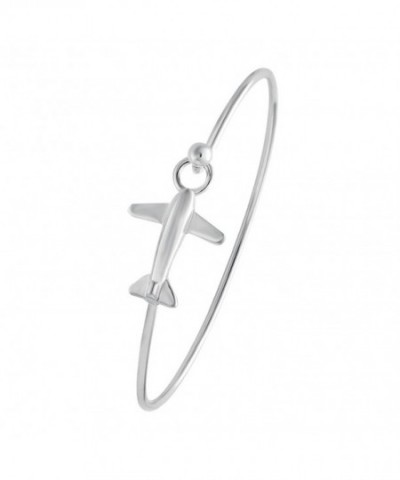 NOUMANDA Silver Airplane Bangle Jewelry