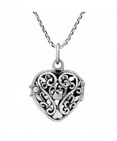 Romantic Filigree Locket Sterling Necklace