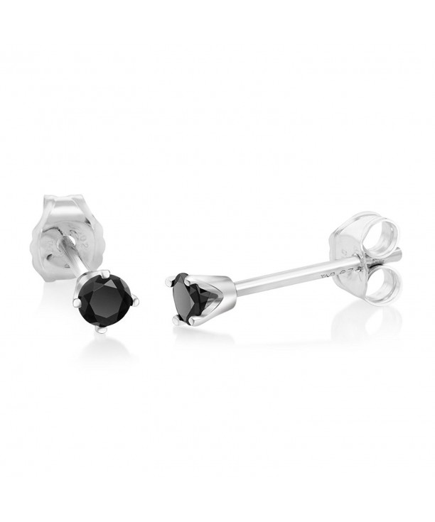 Diamond Rhodium Nickel Sterling Earrings