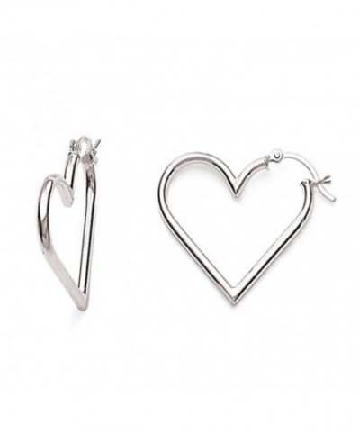 Sterling Silver Heart Tubular Earrings