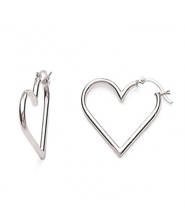 Sterling Silver Heart Tubular Earrings