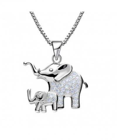 Elephant Pendant Necklace Platinum Jewelry