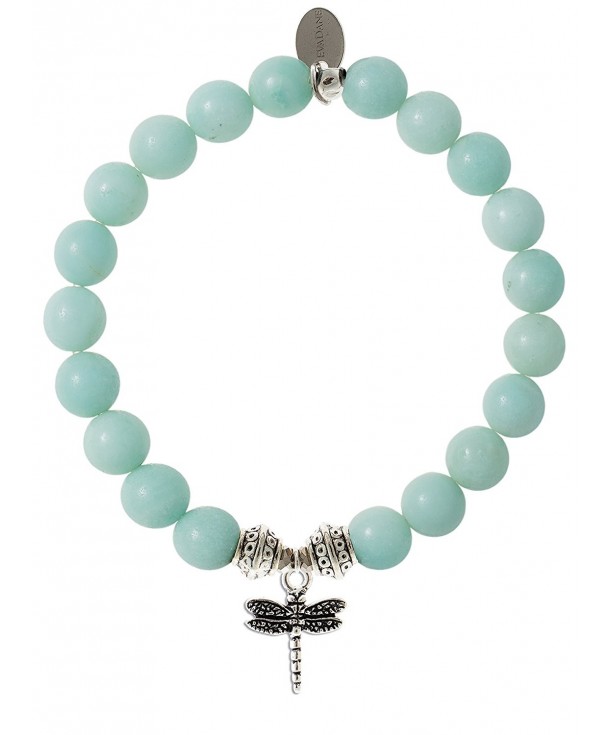 EvaDane Amazonite Gemstone Dragonfly Bracelet