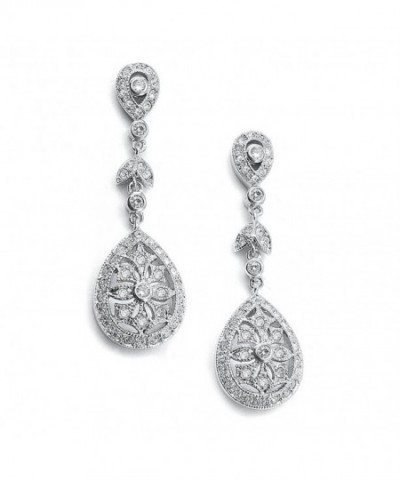 Mariell Vintage Etched Zirconia Earrings