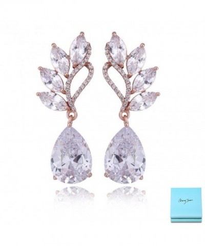 Crystal Rose Gold Dangle Earrings