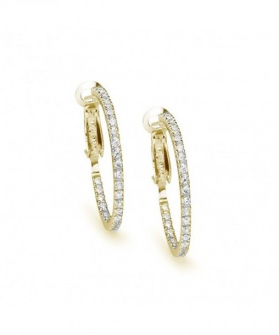 Flashed Sterling Zirconia Clutchless Earrings