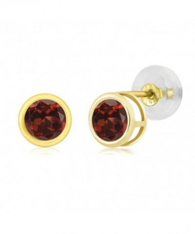 0 74 Round Garnet Yellow Earrings