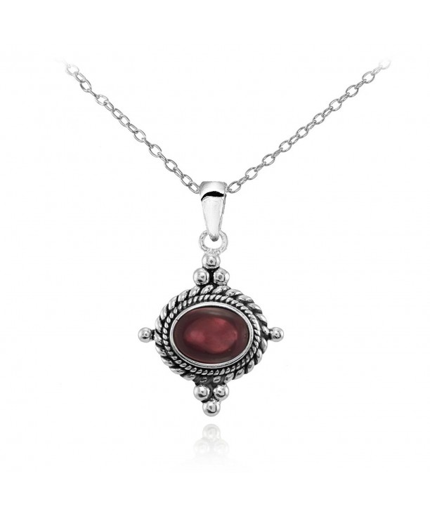 Sterling Cabochon Oxidized Vintage Necklace