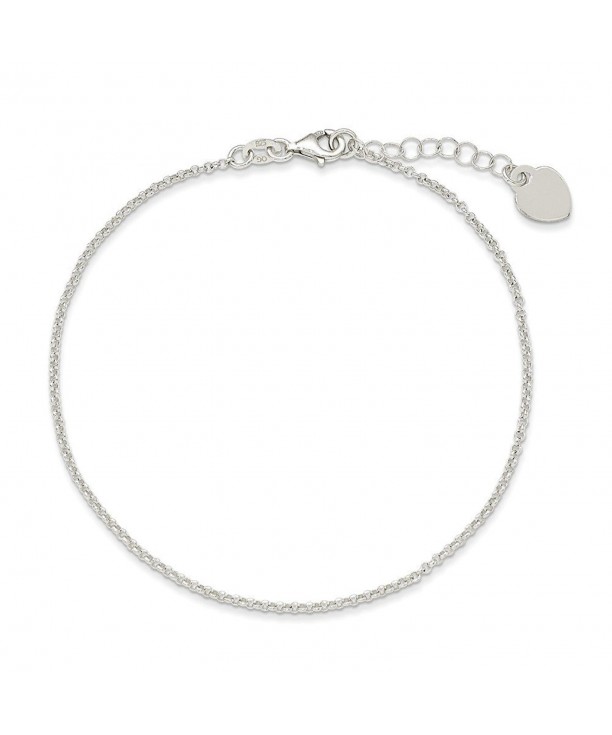 Sterling Silver Polished Anklet Inches