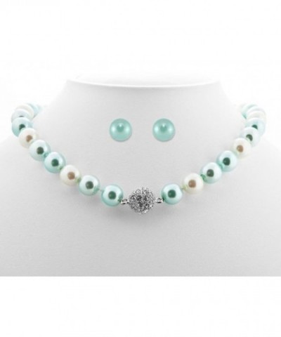 Formal Color Pearl Necklace Earring