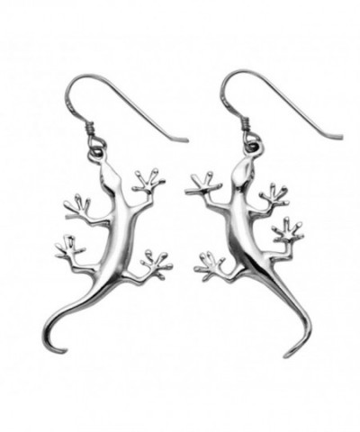 Sterling Silver Gecko Wire Earrings