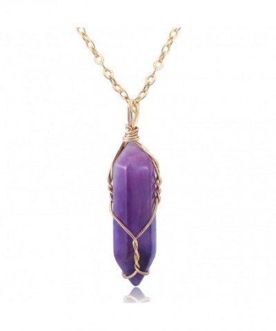 Golden Amethyst Healing Pendant Necklace