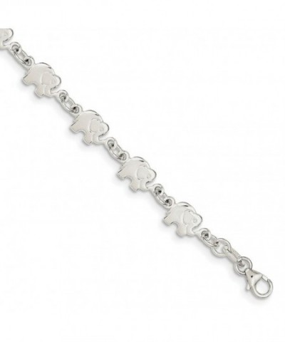 Sterling Silver Polished Elephant Bracelet