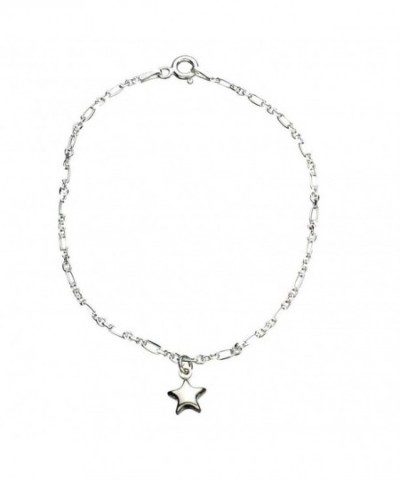 Sterling Silver Charm Anklet Italy