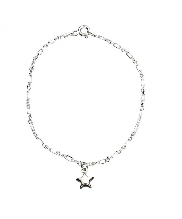 Sterling Silver Charm Anklet Italy