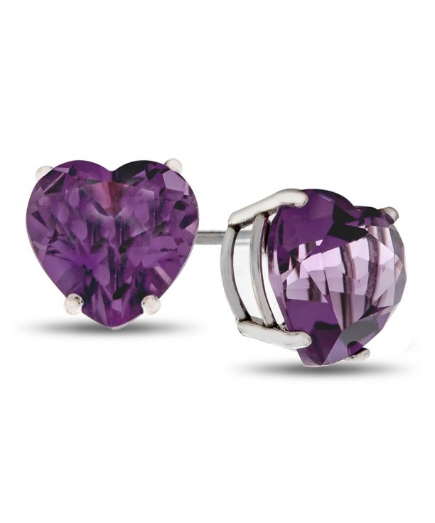 Finejewelers Amethyst Friction Back Earrings Sterling