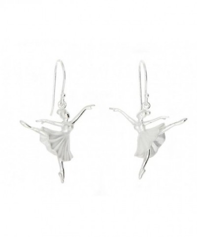 Sterling Arabesque Position Ballerina Earrings