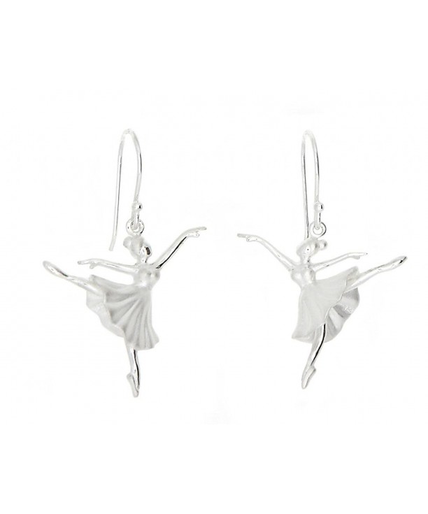 Sterling Arabesque Position Ballerina Earrings
