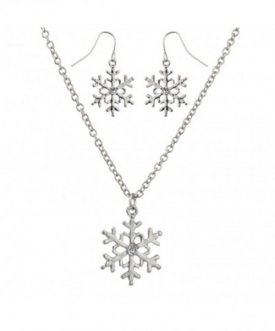 Lux Accessories Snowflake Christmas Earrings