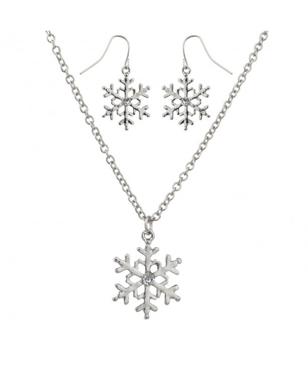 Lux Accessories Snowflake Christmas Earrings