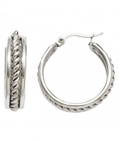 Stainless Twisted Middle Earrings Polishingcloth