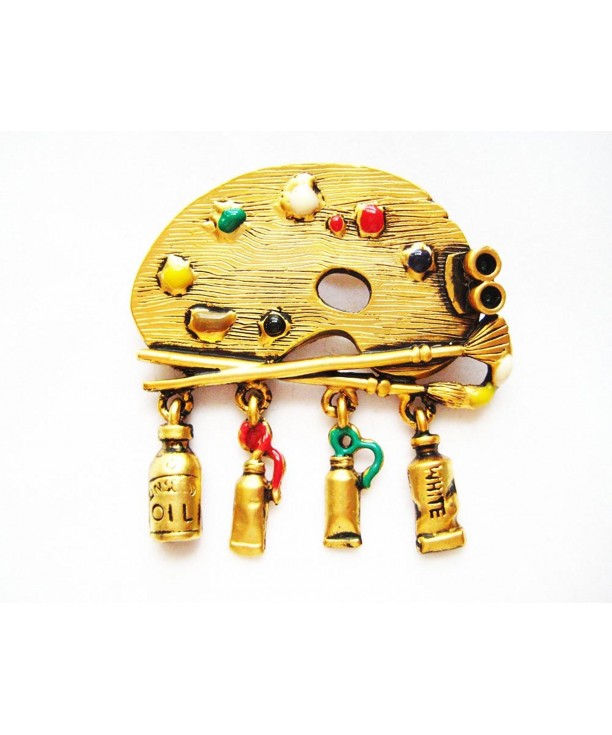 Danecraft Gold Plated Artist Palette Brooch