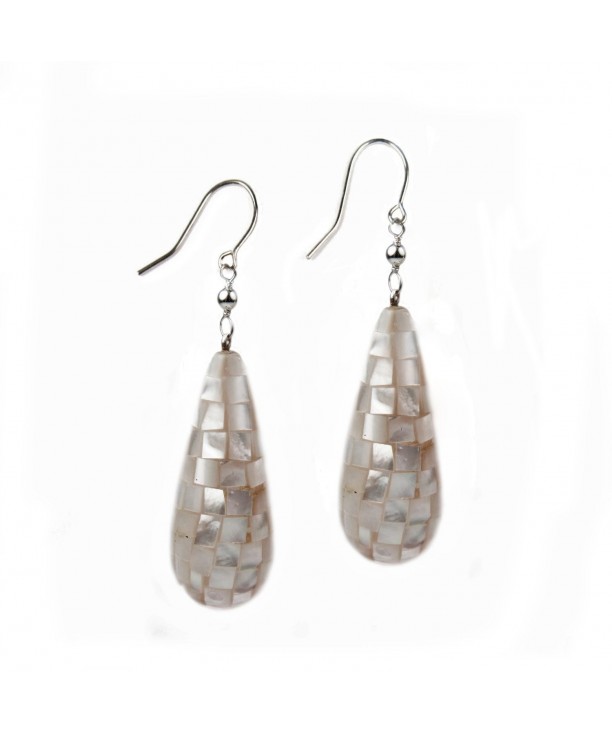 Mother Mosaic Teardrop Earrings Assembled