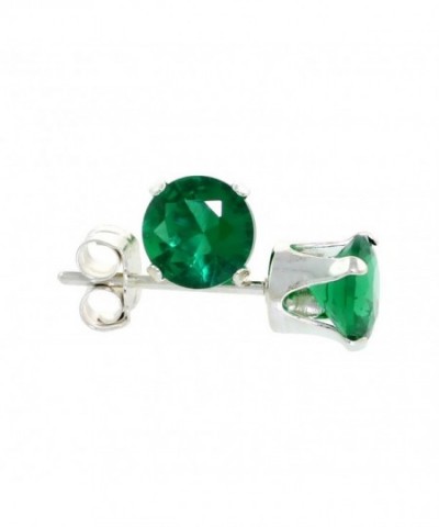 Sterling Silver Zirconia Emerald Earrings