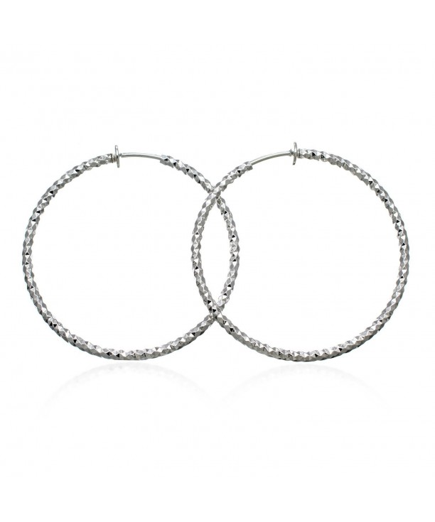 Medium Round Silvertone Fashion Earrings