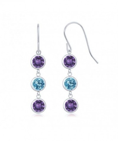 Purple Amethyst Sterling Stone Earrings