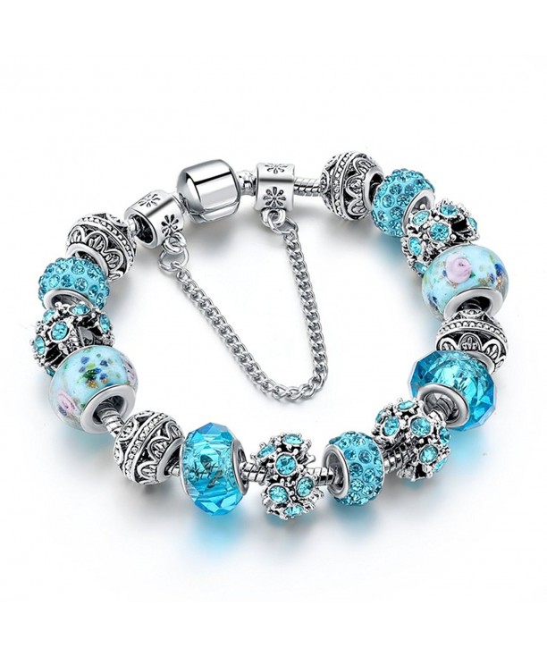 Bracelet Crystal Murano Silver Valentines