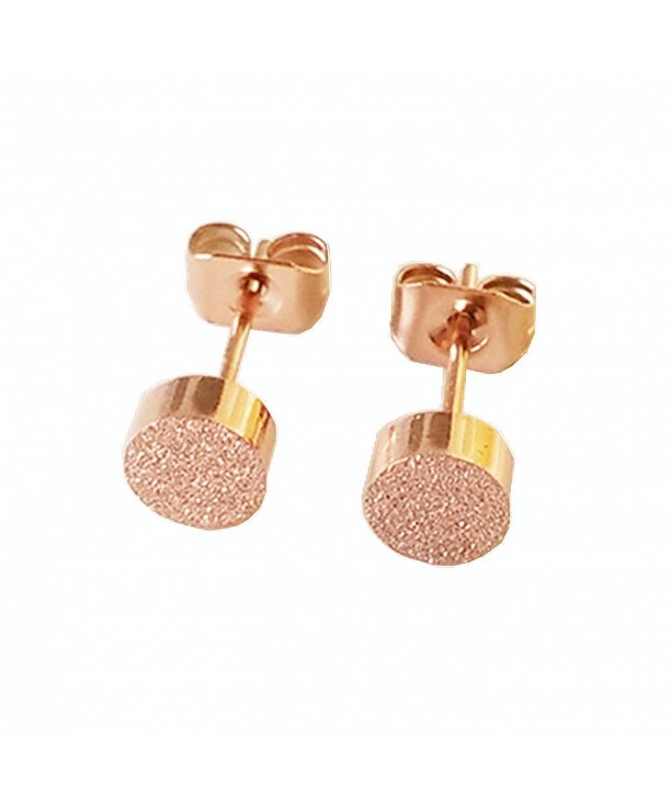 Womens Rose Plated Scrub Earrings