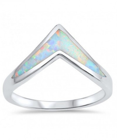 Simulated Chevron Pointed Sterling Silver