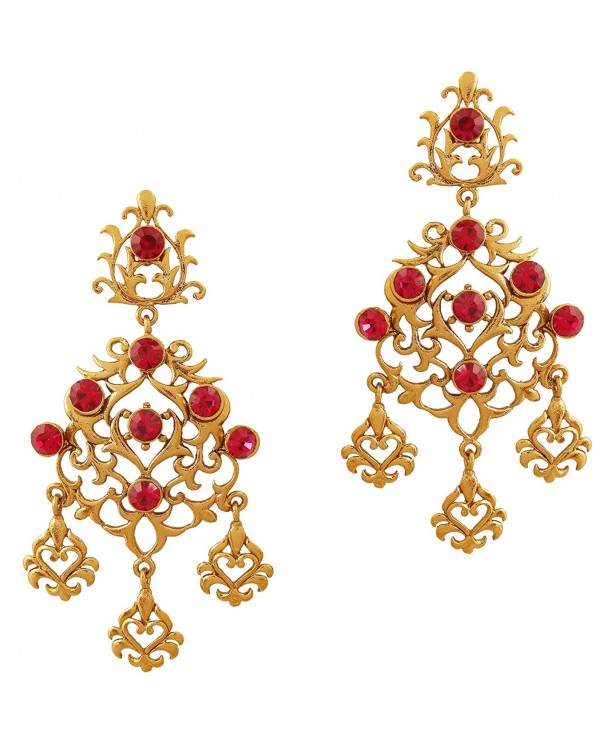 Touchstone bollywood filigree chandelier earrings