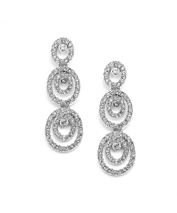 Mariell Concentric Platinum Bridesmaid Earrings