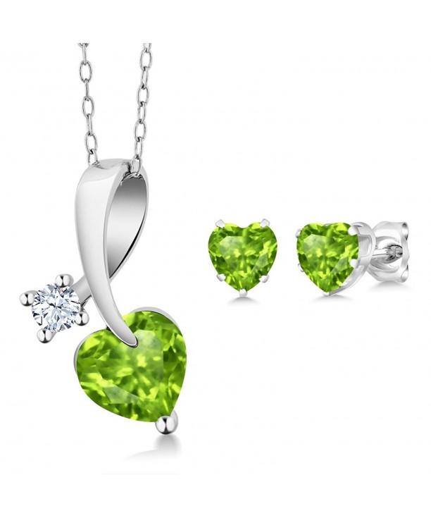 Peridot Sterling Silver Pendant Earrings