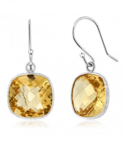 Sterling Gemstone Birthstone Checkerboard Earrings