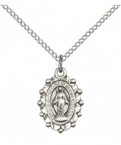 Sterling Silver Miraculous Pendant Stainless