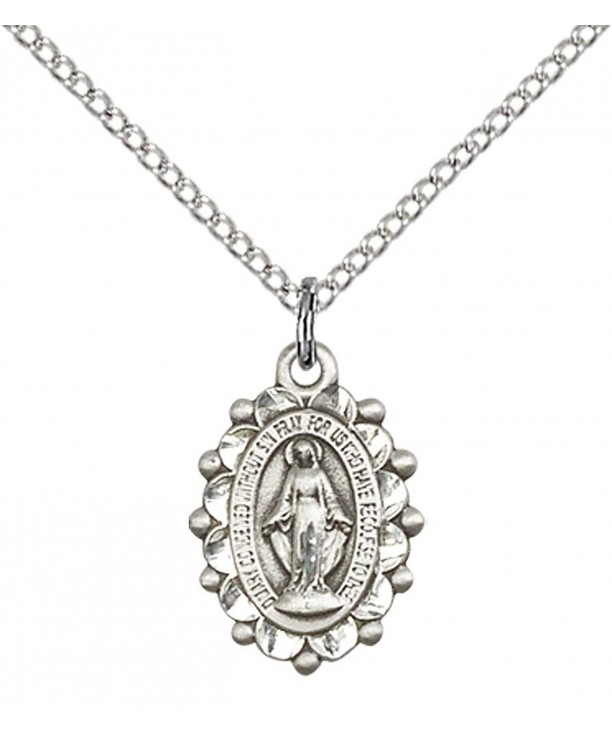 Sterling Silver Miraculous Pendant Stainless