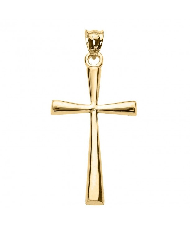 Solid Yellow Simple Cross Pendant