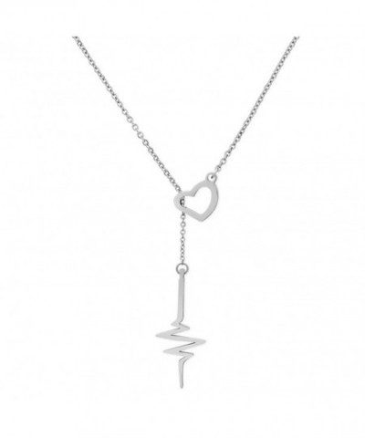 ELBLUVF Plated Stainless steel Cardiogram Necklace