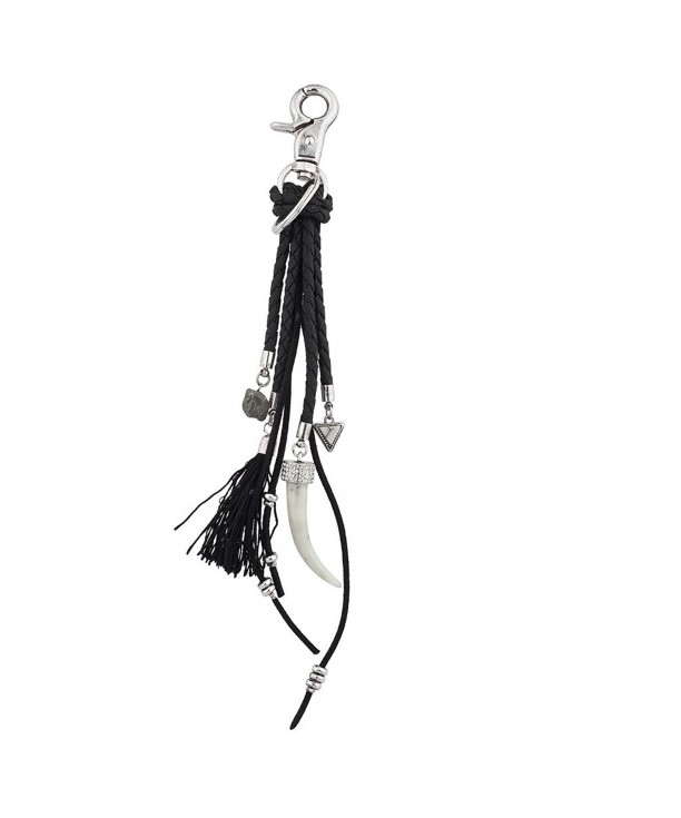 Lux Accessories Feathers Tassel Keychain