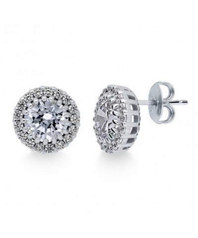 BERRICLE Rhodium Sterling Zirconia Earrings