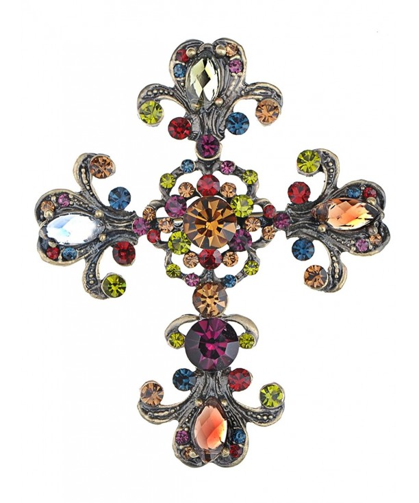 Alilang Rhinestones Antique Colorful Brooch