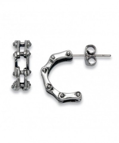 Stainless Steel Bike Chain Earrings
