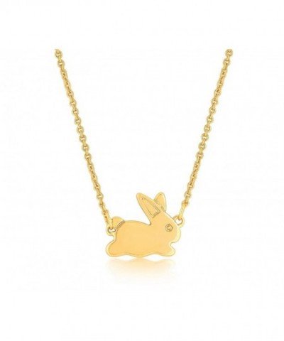 Rabbit Pendant Necklace Bunny Plated