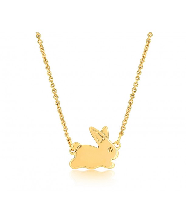 Rabbit Pendant Necklace Bunny Plated