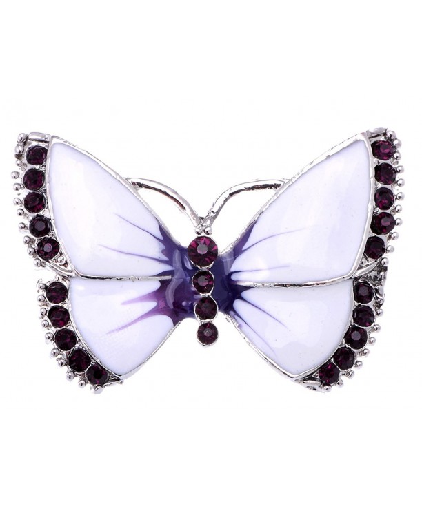 Alilang Painted Amethyst Rhinestone Butterfly
