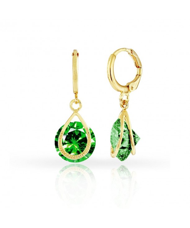 Plated Floating Frame Emerald Earrings