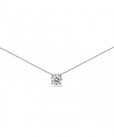 Sterling Solitaire Necklace Swarovski Crystal